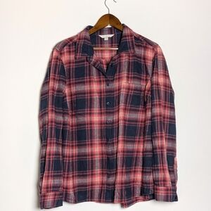 Garnet Hill Organic Cotton Flannel Plaid Button Down Shirt Size‎ 16